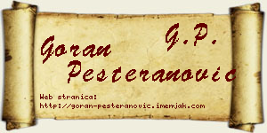 Goran Pešteranović vizit kartica